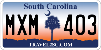 SC license plate MXM403