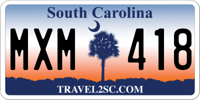 SC license plate MXM418