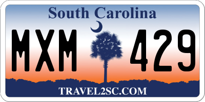 SC license plate MXM429