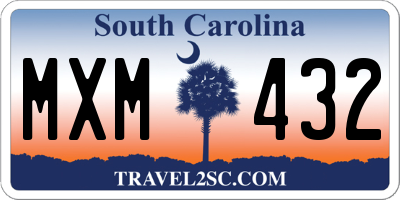 SC license plate MXM432