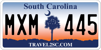 SC license plate MXM445