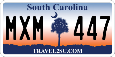 SC license plate MXM447