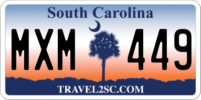 SC license plate MXM449