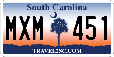 SC license plate MXM451