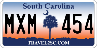 SC license plate MXM454