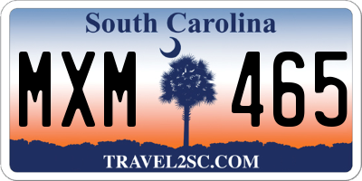 SC license plate MXM465
