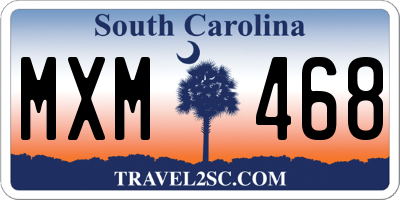 SC license plate MXM468
