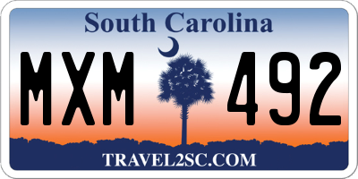 SC license plate MXM492