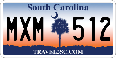 SC license plate MXM512