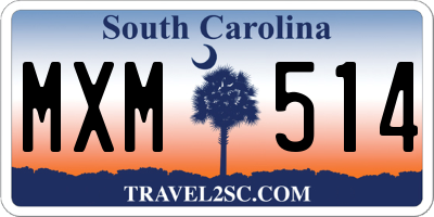 SC license plate MXM514