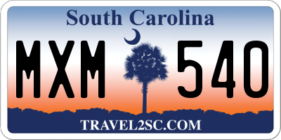 SC license plate MXM540