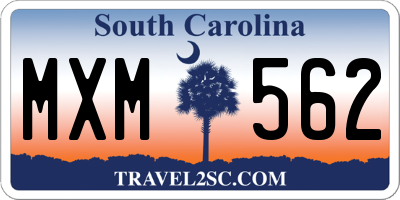 SC license plate MXM562