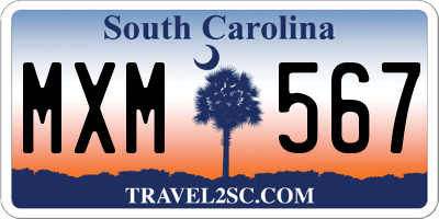 SC license plate MXM567