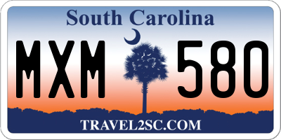 SC license plate MXM580