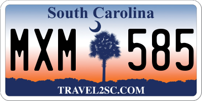 SC license plate MXM585