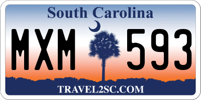 SC license plate MXM593