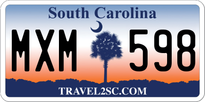 SC license plate MXM598