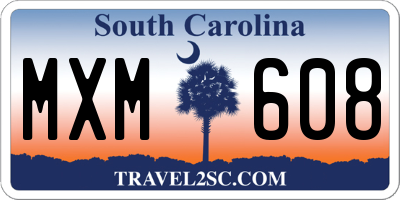 SC license plate MXM608