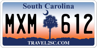 SC license plate MXM612