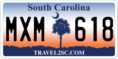 SC license plate MXM618
