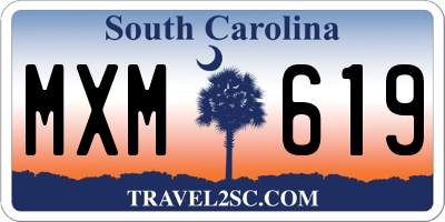 SC license plate MXM619