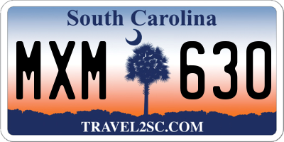 SC license plate MXM630