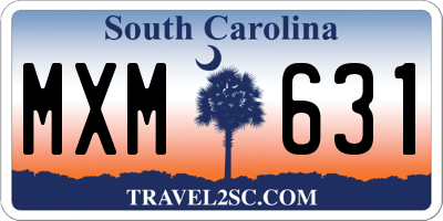 SC license plate MXM631