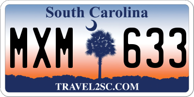 SC license plate MXM633