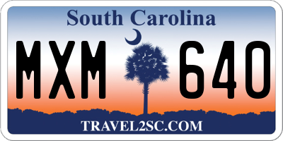 SC license plate MXM640
