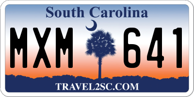 SC license plate MXM641