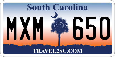 SC license plate MXM650