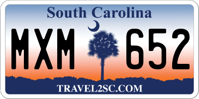 SC license plate MXM652