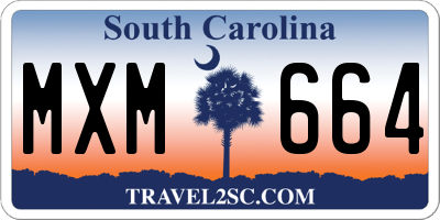 SC license plate MXM664