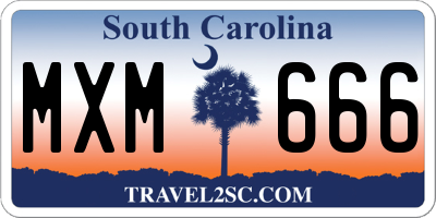 SC license plate MXM666