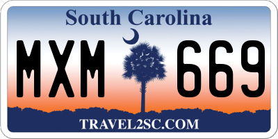 SC license plate MXM669