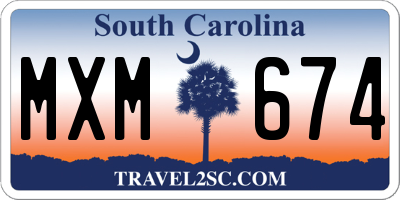 SC license plate MXM674