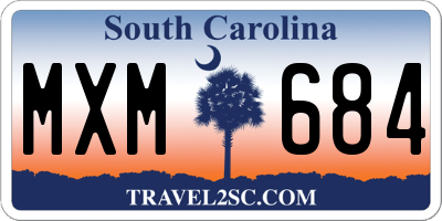 SC license plate MXM684