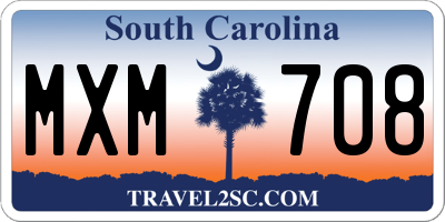 SC license plate MXM708