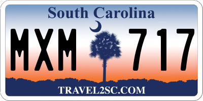 SC license plate MXM717