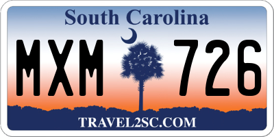 SC license plate MXM726