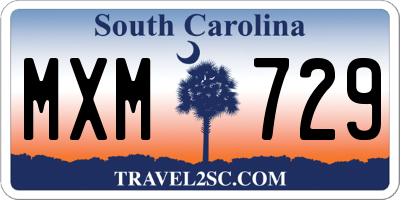 SC license plate MXM729