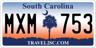 SC license plate MXM753