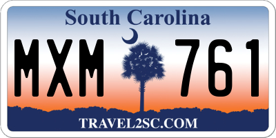 SC license plate MXM761