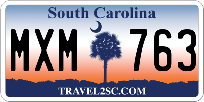 SC license plate MXM763