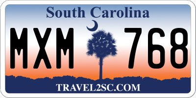 SC license plate MXM768