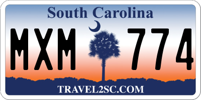 SC license plate MXM774