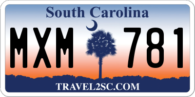 SC license plate MXM781