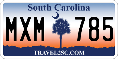 SC license plate MXM785