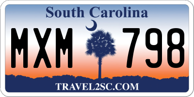 SC license plate MXM798