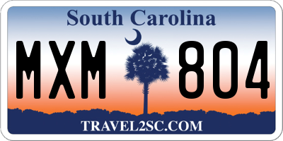 SC license plate MXM804